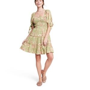 Agua Bendita X Target Green Floral Dress XS NWT
